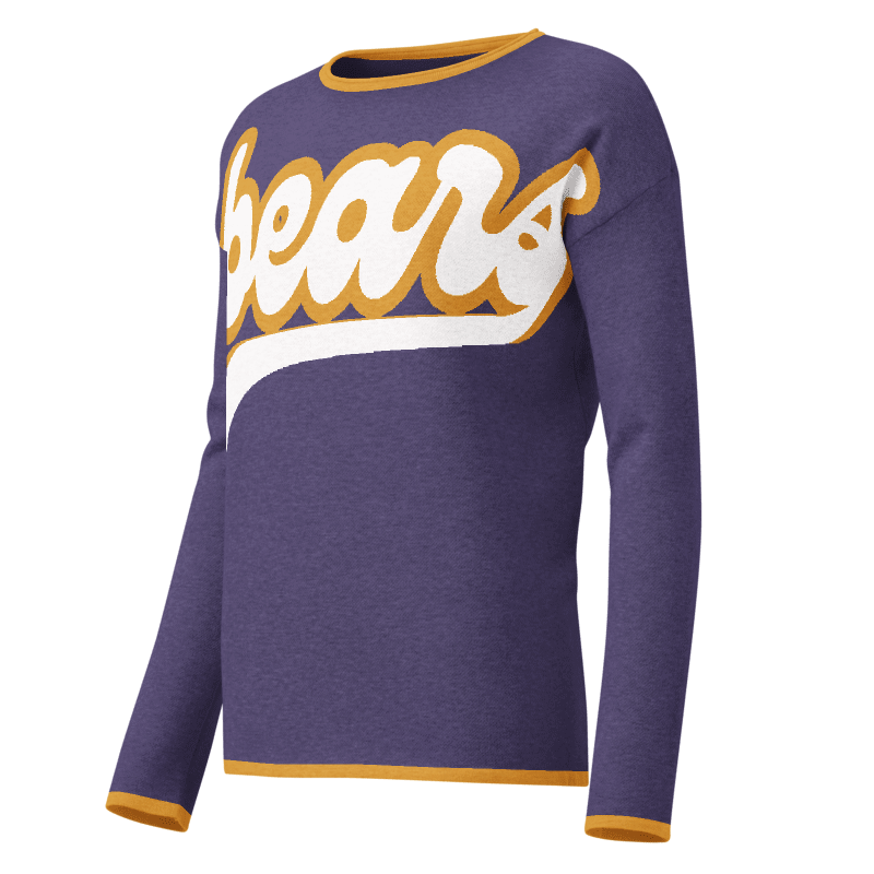 Bears Script Women’s Straight Bottom Knitted Sweater