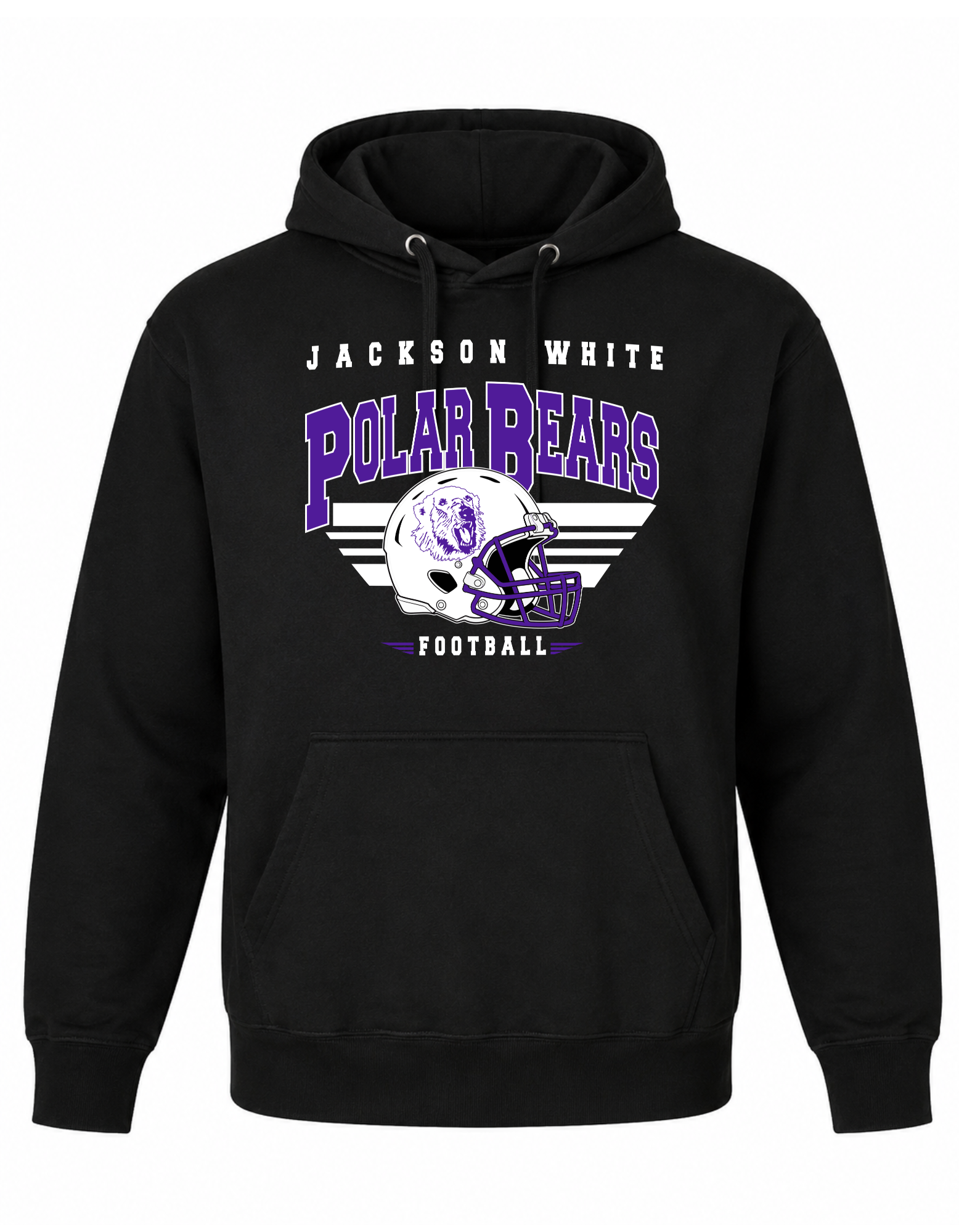 Jackson WHITE Adult Hoodie (Black Hoodie)