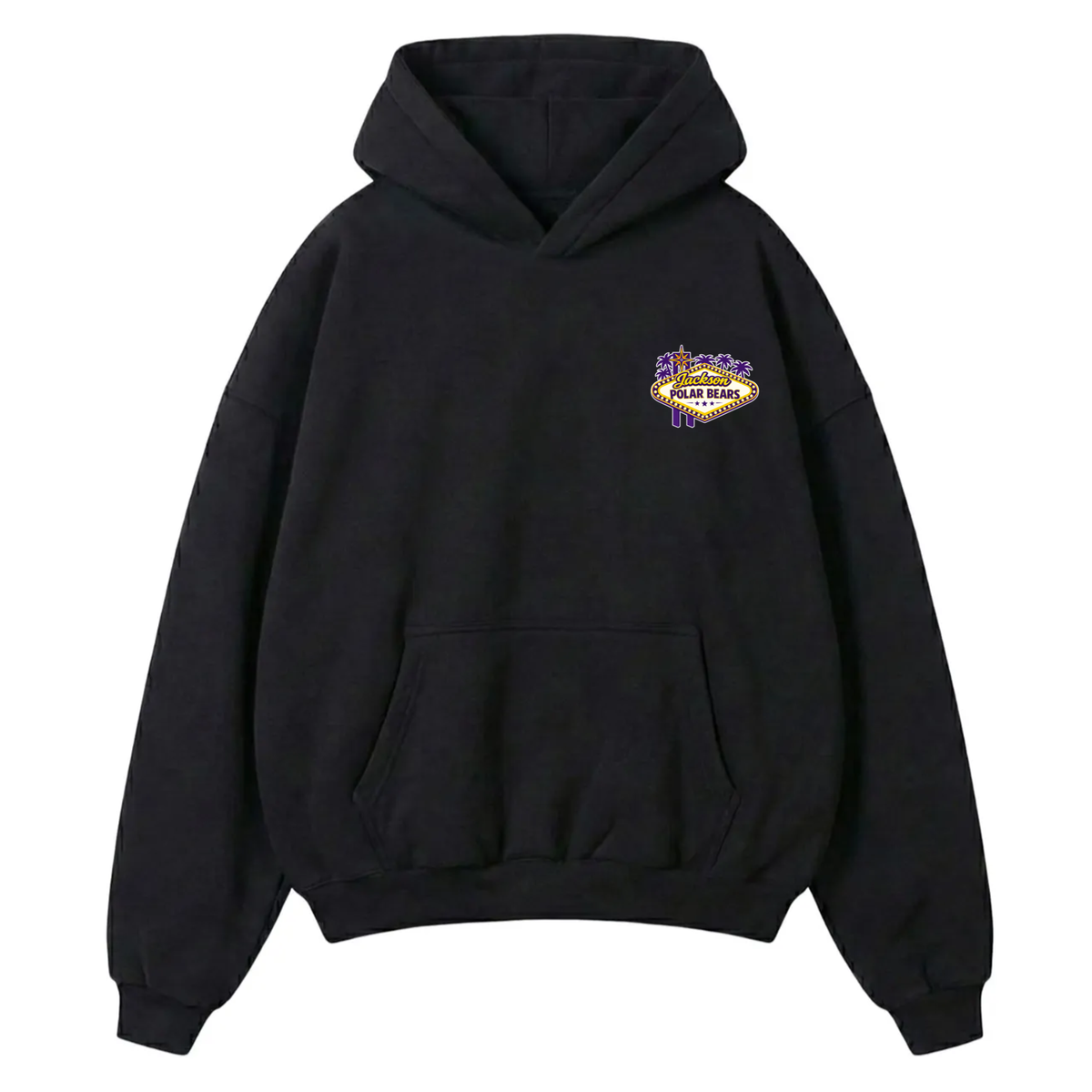 Oversized Viva Las Jackson Hoodie Black
