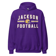 Jackson Football Stripes Hoodie Purple