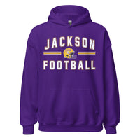 Jackson Football Stripes Hoodie Purple
