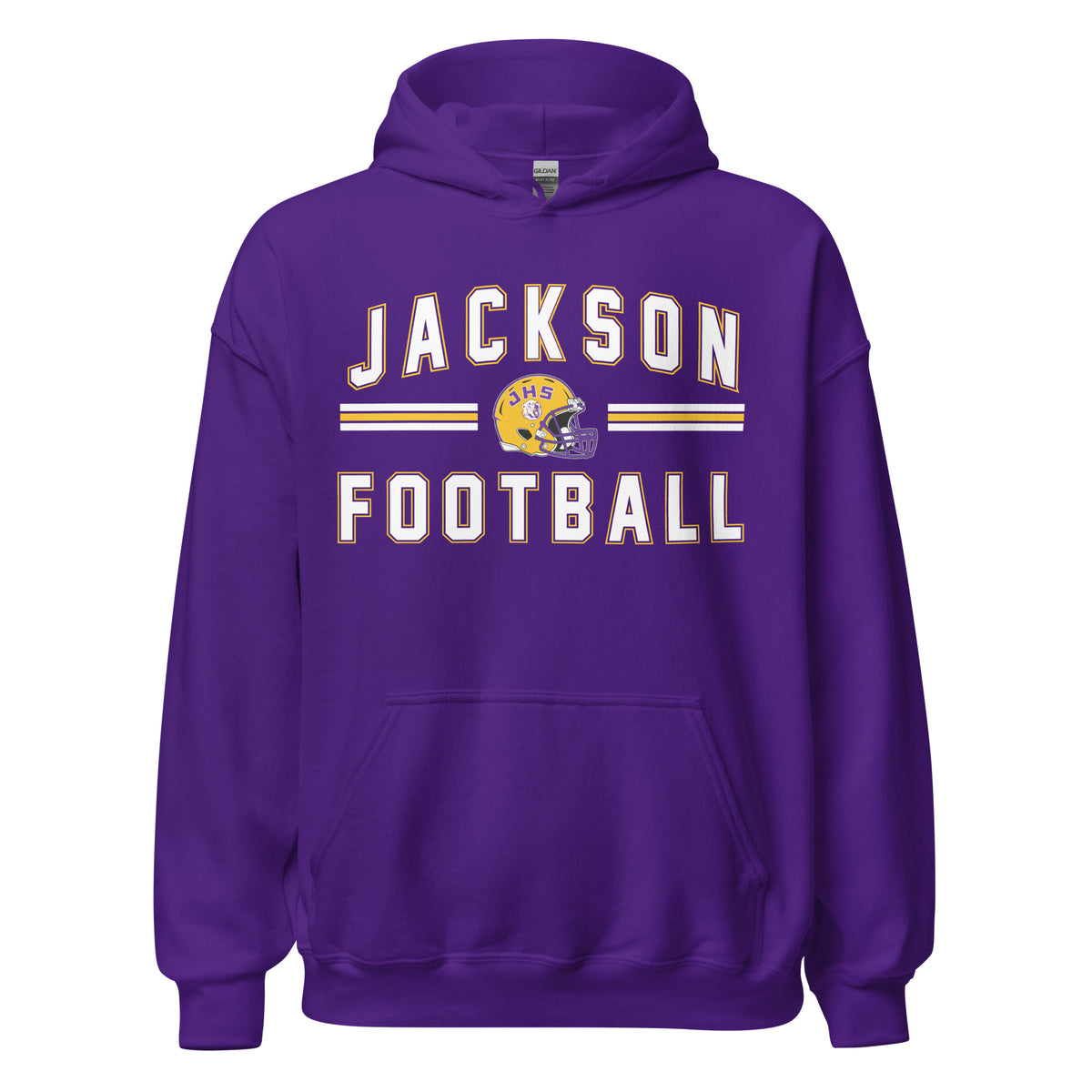 Jackson Football Stripes Hoodie Purple
