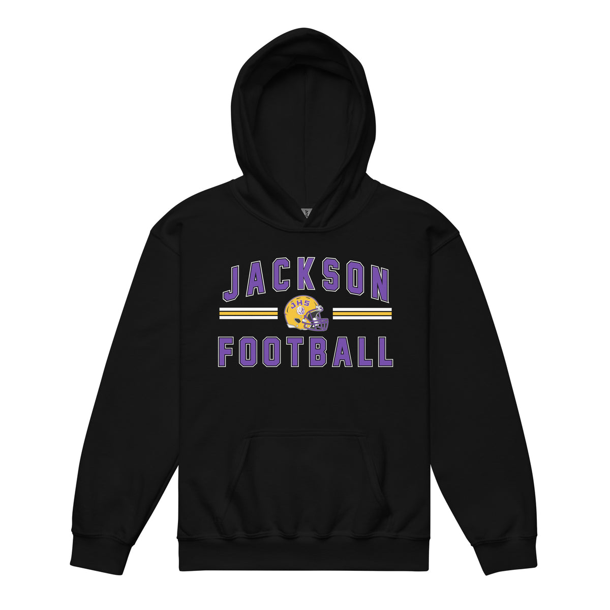 Jackson Football Stripes Youth Hoodie Black