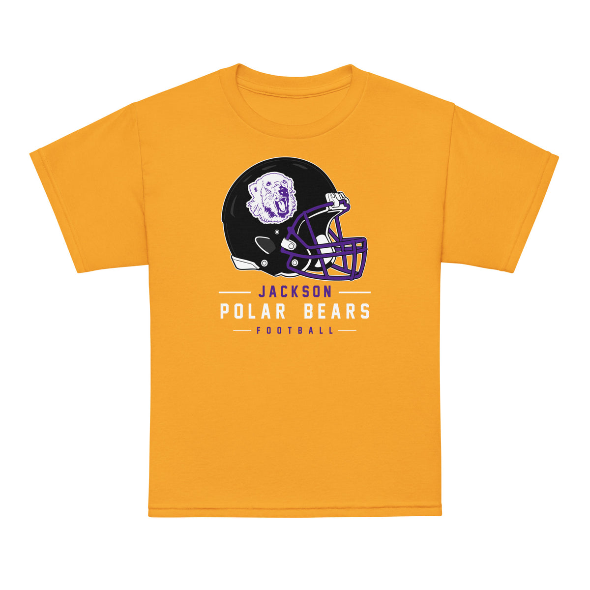 Jackson Football Youth Alternate Helmet Tee Gold